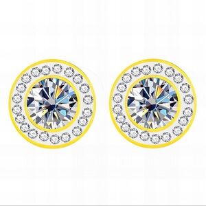 Elegant Yellow and Silver Crystal Earrings